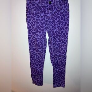 Place Purple Leopard-Print Kids Jeggings